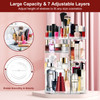 Makeup Organizer 360 Rotating Cosmetic Organizer DIY Adjustable Makeup Carousel Spinning Holder Rack Large Capacity Cosm