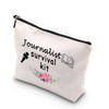 WCGXKO Journalist Survival Kit Zipper Pouch Makeup Bag Court Reporter Graduation Gift Journalism Gift Journalist Surviva