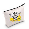 MEIKIUP Twins Mama Gifts Mom Of Twins Makeup Bag Mommy To Be Gifts New Mom Travel Zipper Mom of Twins Sur vival KitMom o