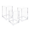 Newkita 3 Pack Clear Acrylic Cosmetic Pencil Pen Holder Cup Clear Makeup Brush Holder Desk Acrylic Brushes Storage