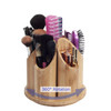 MobileVision Bamboo Circular Rotating Makeup Organizer 5 Sections for Cosmetic Brushes Lipsticks Eye Liners Accessories