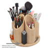 MobileVision Bamboo Circular Rotating Makeup Organizer 5 Sections for Cosmetic Brushes Lipsticks Eye Liners Accessories