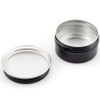Foraineam 48 Pack 1 oz Aluminum Round Lip Balm Tin Containers with Screw Lid Metal Storage Travel Tins Matte Black Empty