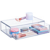 STORi Audrey Stackable Clear Bin Plastic Organizer Drawer Organize Eyeshadow Palettes Cosmetics and Beauty Supplies on a