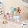 STORi Audrey Clear Vanity Makeup Organizer 15Compartment Holder for Brushes Eyeshadow Palettes Beauty Supplies Stacks on
