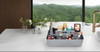New Plastic Portable Makeup Organizer Caddy Tote Divided Basket Bin with Handle for Bathroom Storage Holds Blush Makeup