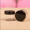 yueton 6Pcs Empty Clear Boday Black Top Lid Plastic Sample Containers 101520Gram Size Cosmetic Containers Pot Jars Eysha