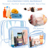 APREUTY Clear Makeup Bags TSA Approved 6 Pcs Cosmetic Makeup Bags Set Clear PVC with Zipper Handle Portable Travel Lugga