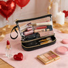 Ethereal Travel Makeup Bag Clear Cosmetic Bag Make Up Organizer TSA Approved Toiletry Bag Waterproof Pouch for Women Pur