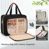 Wedama Toiletry Bag for Women Hanging Travel Toiletry Bag with Jewelry Organizer Compartment Large Makeup Bag PVC Waterp