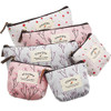 TecUnite Pack of 6 Pencil Case Countryside Flower Cosmetic Makeup Bag Cute Floral Canvas Zipper Pencil Pen Cases Multifu