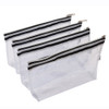 Augbunny Multipurpose Waterproof Clear Vinyl Zippered Toiletry Cosmetics Makeup Pouch With French Tape 4pack