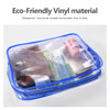 3Pcs Crystal Clear PVC Travel Toiletry Bag Kit for Women Men Waterproof Vinyl Organizer Clear Makeup Bags with Zipper Ha