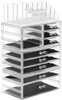 Sorbus Large Clear Makeup Organizer Detachable 4Piece Jewelry Make Up Organizers and Storage Set Spacious Cosmetic Displ