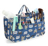 Cosmetic Bag for Women Cute Printing 14 Pockets Expandable Makeup Organizer Purse with Handles Cat