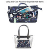 Cosmetic Bag for Women Cute Printing 14 Pockets Expandable Makeup Organizer Purse with Handles Large Heart
