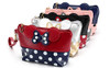 TJuan MM Cartoon Leather Travel Makeup Handbag Cute Portable Cosmetic bag Toiletry Navy Blue