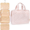 BOACAY Large Hanging Travel Toiletry Bag for Women Makeup Bag Bathroom Shower Organizer Kit for Accessories Cosmetics Es