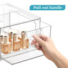 SpaceHacks 4 Pack Stackable Plastic Makeup Organizer Drawers Acrylic Organizers Clear Storage Bins with PullOut Handles