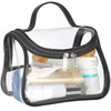 HAOGUAGUA Heavy Duty Clear Cosmetic Bag Waterproof Transparent Travel Makeup Toiletry Organizer Bag Black