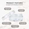 Quantity 25 Pieces Beauticom 5G5ML Round Clear Jars with Screw Cap Lids for Lotion Creams Toners Lip Balms Makeup Sample