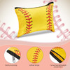 Frienda 12 Pcs Softball Makeup Bag Sport Cosmetic Bags Canvas Softball Pouch Bags Portable Makeup Pouch Bag Travel Makeu