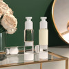 LONGWAY 17 Oz 50ml Clear Airless Cosmetic Cream Pump Bottle Travel Size Dispenser Refillable ContainersFoundation Travel