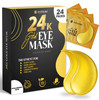 24K Gold Under Eye Patches For Puffy Eyes 24 Pairs Individually Wrapped Collagen Enriched Under Eye Masks for Dark Circl