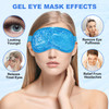 2Pack Cold Cooling Eye Mask Reusable Hot Colder Therapy Gel Bead with Plush Backing for Puffiness Migraine Stress Relief