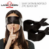 Lang Horn 2 pcs Silk Satin Blindfold Eye Mask Sleep Mask Soft Satin Eye Cover Silk Sleeping mask Valentine Gift 155cm 62