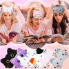 Wesiti 12 Pcs Sleepover Party Favors for Women Girls 6 Cute Plush Sleep Eye Mask and 6 Spa Headband Washing Face Bow Mak
