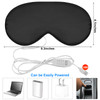 2 Pieces Silk Heated Eye Mask for Dry Eyes USB Steam Warm Compress for Puffy Eyes Adjustable Temp Sleep Eye Mask for Dry