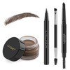 LAVONE Makeup Kit With Eyebrow Stamp Pencil Waterproof Brow Pencil Pomade Eyeliner Dualended Eyebrow Brush Dark Brown