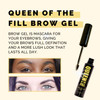 Elizabeth Mott Eyebrow Gel Queen of the Fill Tinted Brow Filler Volumizer Setter Waterproof LongLasting Brow Makeup to D