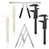 6 Pieces Eyebrow Measuring Ruler 3point Positioning Permanent Makeup Symmetrical Tool Eyebrow Golden Ratio Caliper Ruler