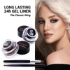Music Flower Gel Eyeliner Black and Brown Eyeliner Waterproof Long Lasting Smudge Proof Gel Liner with 2 Brushes Easy to