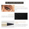 LOKFAR 2 Pcs Black Gel Cream Eyeliner Set Tool Smudge Proof and Waterproof Matte Quick Dry Black Eyeliner Pencil Tattoo