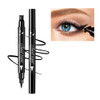 Linble Dual Ended Black Liquid Eyeliner 2 in 1 Winged Cat Eye Stamp Felttip Eyeliner Pen Waterproof Long Lasting and Smu