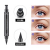 Linble Dual Ended Black Liquid Eyeliner 2 in 1 Winged Cat Eye Stamp Felttip Eyeliner Pen Waterproof Long Lasting and Smu