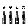 Face Stamp Eyeliner Set 4 PCs Black Shape Stamps and Felt Eye Liners Dual ended 2in1 Eye Makeup Pen