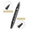 Face Stamp Eyeliner Set 4 PCs Black Shape Stamps and Felt Eye Liners Dual ended 2in1 Eye Makeup Pen