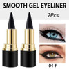 Kaely 2Pcs Gel Eyeliner Pencil Natural Black Eyeliner Cream Liquid Eye Liner Pencils for Older Women Waterproof Smoky Ey