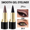 Kaely 2Pcs Black Brown Gel Eyeliner Pencil Natural Black Eyeliner Cream for Waterline Long Wear Crayon Eye Liner Waterpr