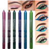 evpct 6Pcs Blue Colored Glitter Eyeliner Pencils SetDark Light Blue Green Purple Red Pink Metallic Colorful Liquid Eye L