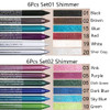 evpct 6Pcs Blue Colored Glitter Eyeliner Pencils SetDark Light Blue Green Purple Red Pink Metallic Colorful Liquid Eye L