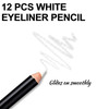 12PCS Erinde White Eyeliner Pencil Soft Highlighter Gel Eyeliner Pencil Eye Liner Pen Professional Eye Bighten Eyeshadow