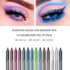 LOKFAR 14 Colors Eyeliner Pen Colorful Set Pearl Eyeliner Kit Metallic Eyeshadow Pencil Matte Glitter Colored EyeLiner L