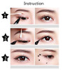 Pinkiou 2 in 1 Doubleheaded Liquid Eyeliner Pen Stamp Super Slim Gel Felt Tip High Pigment Black Waterproof Smudgeproof
