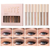 BestLand 8 Colors Liquid Matte Eyeshadow Set Nude Black Smokey Eyeshadow Cream Eyeshadow Primer Waterproof Quick Drying