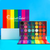 Afflano Rainbow Eyeshadow Palette Matte Shimmer Pressed Glitter Pigmented Colorful Eye Shadow Pallets Pink Red Orange Ye